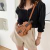 Bandolera de mujer con violín creativo, mochilas pequeñas de cuero PU para mujer, bolso de hombro a la moda con hilo de diseño de lujo
