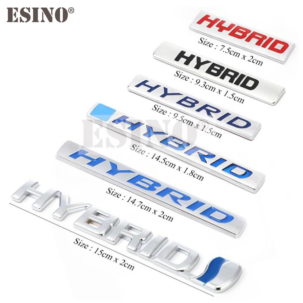 Car Styling Hybrid 3D Rear Trunk Metal Chrome Zinc Alloy Emblem Badge Decal for Toyota Corolla Camry Prius Prado RAV-4 Tundra EA8