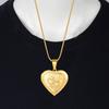 Romantic Heart Locket Photo Frame Pendant Gold Color Stainless Steel Snake Bone Chain Memorial Necklace For Women Jewelry Gift