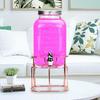 4L Thickened Lead-Free Glass Beverage Dispenser with Faucet and Sealed Jar for Juice or Plum Wine