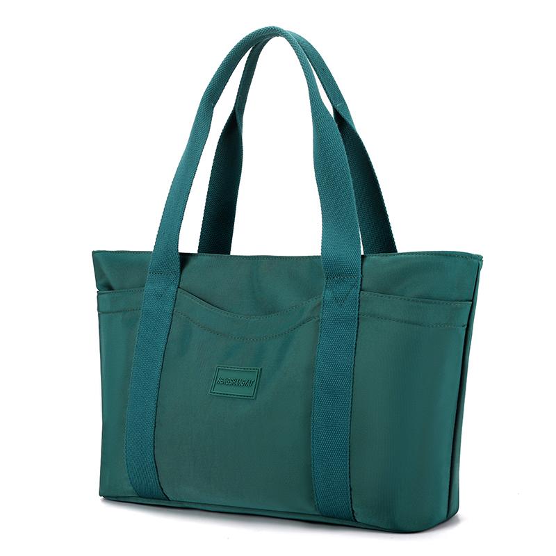 Women's Nylon Bag Large Capacity Tote Bag Multi-Pocket Lightweight Water-Repellent Handbag