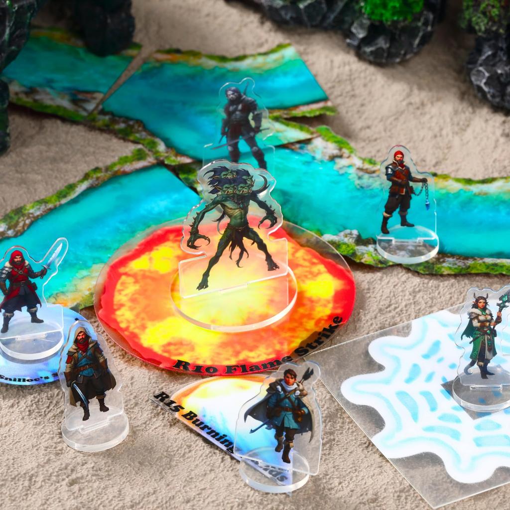 Dungeons & Dragons Miniature DND Starter Set for Beginners, D&D 5E, 20 Mini Flat Plastic Figures, for Pathfinder, Tabletop RPG, Game Accessories, DM G