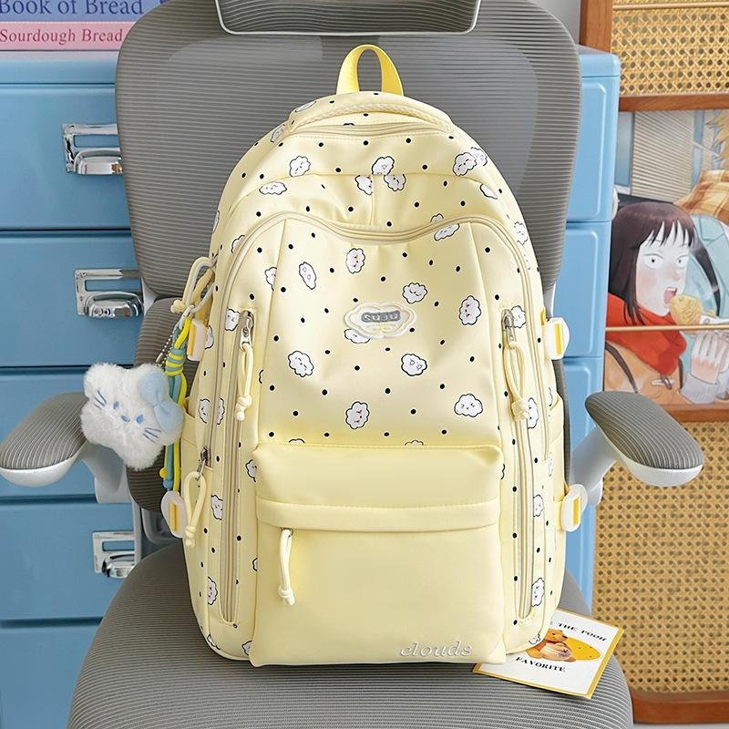 Schoolbag Niche Junior High School Students Reduce the Burden Cute Backpack Korean Female High School Students Schoolbag Versatile Lightweight High