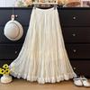 French Fairy-Tale High Waist Mesh Skirt - Women's Autumn 2025 A-Line Pleated Design