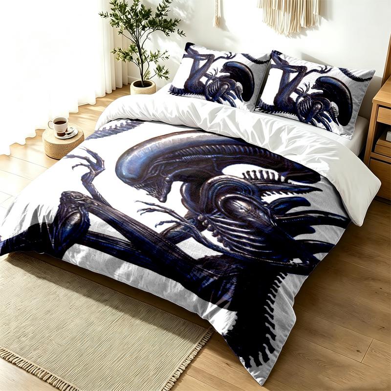 Alien 3pc Duvet Cover Set Simple Modern Bedding Set Wrinkle Resistant Soft Fabric All Season Use a perfect gift