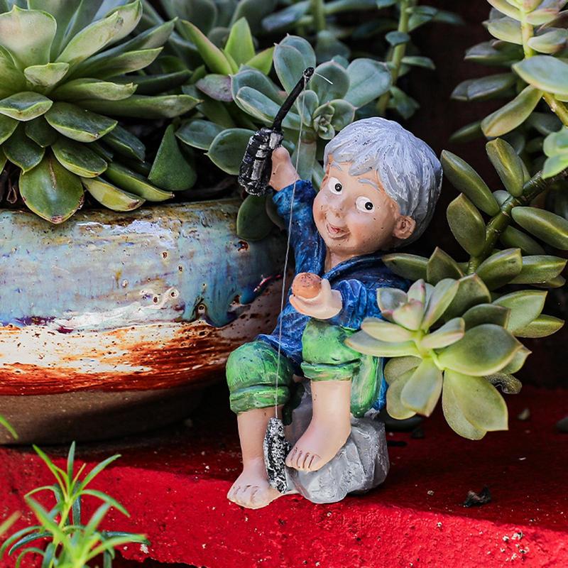 Fisherboy Garden Decoration Patio Sculpture Decoration Outdoor Lawn Home Fishing Boy Decorative Sculpture For Home Offices Yard
