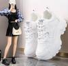 White Platform Women's Sneakers  Spring Lace-Up Thick Bottom Vulcanize Shoes Woman Pu Leather Breathable Sports Shoes Ladies