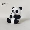 Car Interior Styling Ornaments 3D Printed Panda Ornaments, Cute & Pillow Desktop Figurine, Stress Relief Sculpture Compact Shelf Decorations for Home