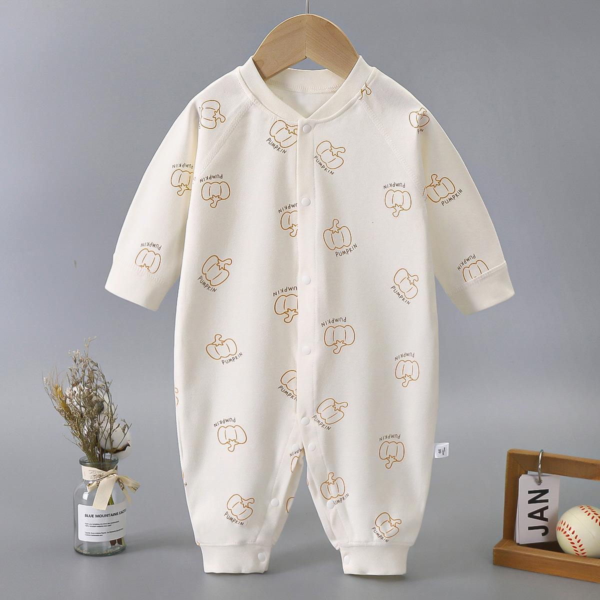 

Kiddiezoom для маленьких мальчиков и девочек, весенне-осенние детские комбинезоны с длинными рукавами, одежда для ползания из 100% хлопка, однобортная одежда без костей 90CM