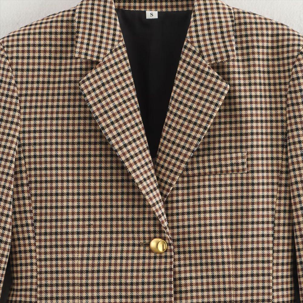 Spring 2025 Women's Houndstooth Belted Slim Fit Suit