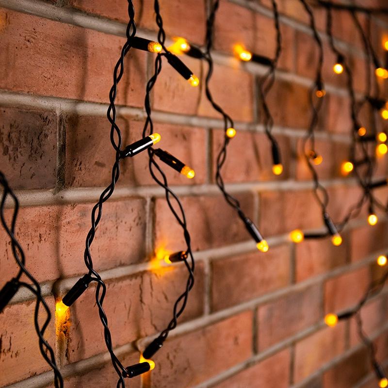 

Garland Neon-night icicle fringe Led 2 4 X 0 6 M Black Wire 230 V Warm White Diodes 88 Led 255-046