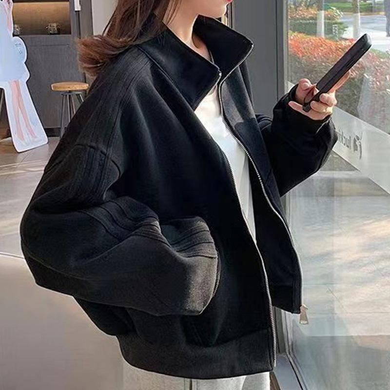 Short Sports Jacket for Women New Spring and Autumn Small Jacket Cardigan Lazy Style Baseball Uniform Top for Women