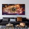 Dipinto su Tela Bitcoin in Fiamme Vintage Poster e Stampe in Dollari Nordici Immagini di Arte Murale per Decorazione Soggiorno Senza Cornice