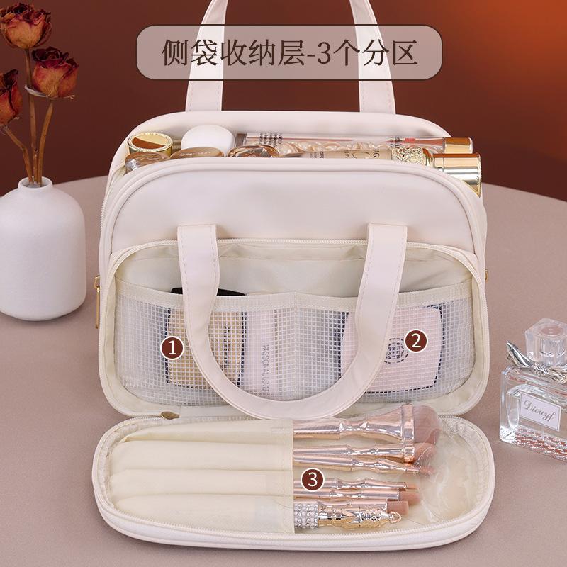 Nuovo Stile Ins Alta Estetica Borsa Trucco con Partizioni Multipli Portatile per Trasporto Esterno Custodia Pennelli