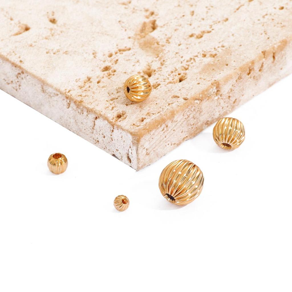 10/50 Stücke Kupfer Wassermelone Perlen Runde Samen Spacer Lose Perlen Für Schmuck Machen DIY Armband Halskette