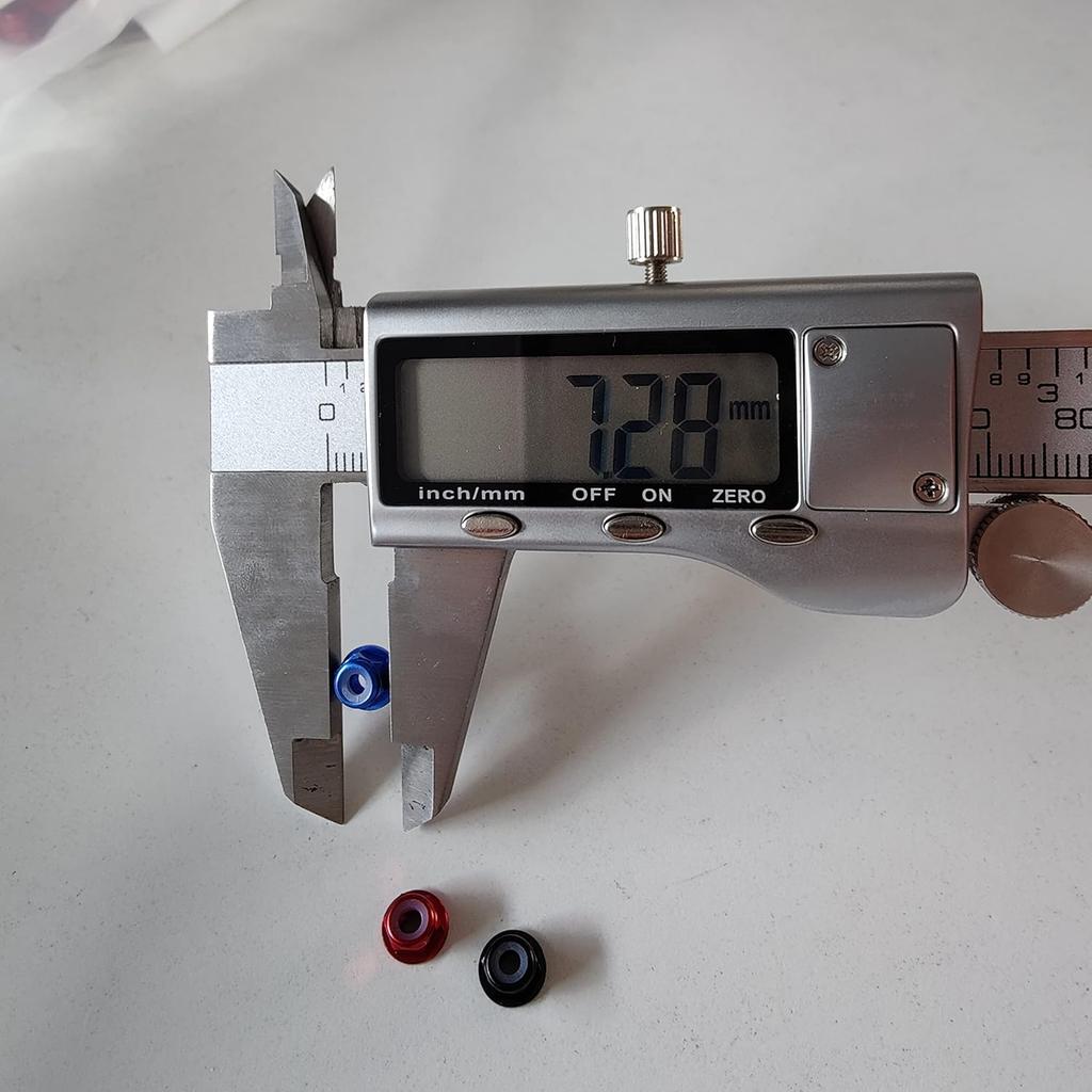 30pcs M3 Flange Lock Nuts CW Aluminum Alloy Nylon Inserted Self Clinching Locking Hex Nuts for DIY Build FPV Drone RC Car Parts, Red Color