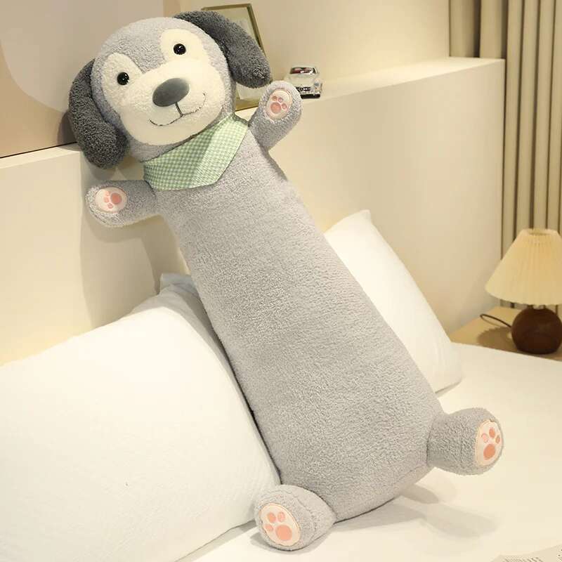 

50~100CM Lovely Dog Plush Long Pillow Stuffed Animals Puppy Throw Sleeping Pillows Cushion Children Birthday Present Cute Gift 50cm серый