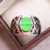 Jade Oval Cut Gemstone With 925 Sterling Silver Ring For Men's #B166 JL375675696355