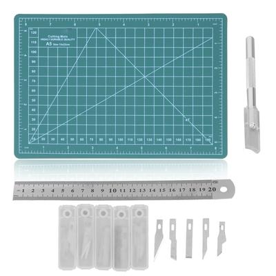 Kumaş Kesme Matı A5 15x22cm Dayanıklı Plastik Doğru İnç mm Ölçekli Dikiş Kesme Matı Bıçaklı