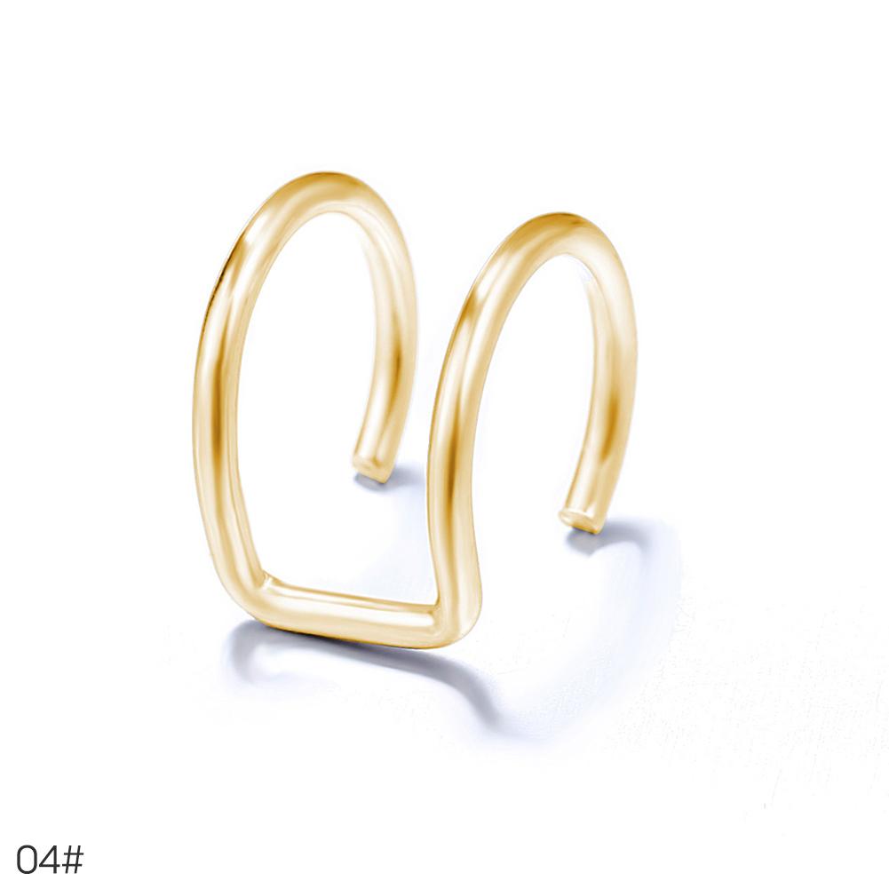 Hollow Creative Ear Nail Earring Colorful No Pierced Ear Invisible Earclips Clamp Fashion Women Jewelry