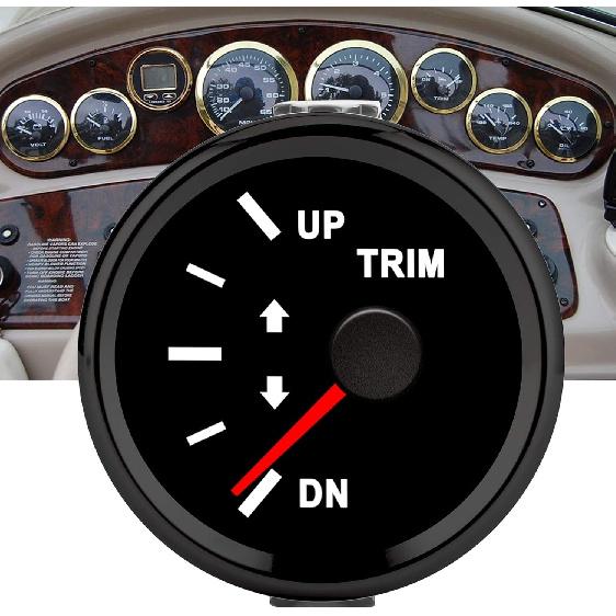 

Acouto Marine Trim Gauge UP DN Boat Trim Balance Gauge Meter 52mm IP67 with Red Backlight Ship Yacht Accessories