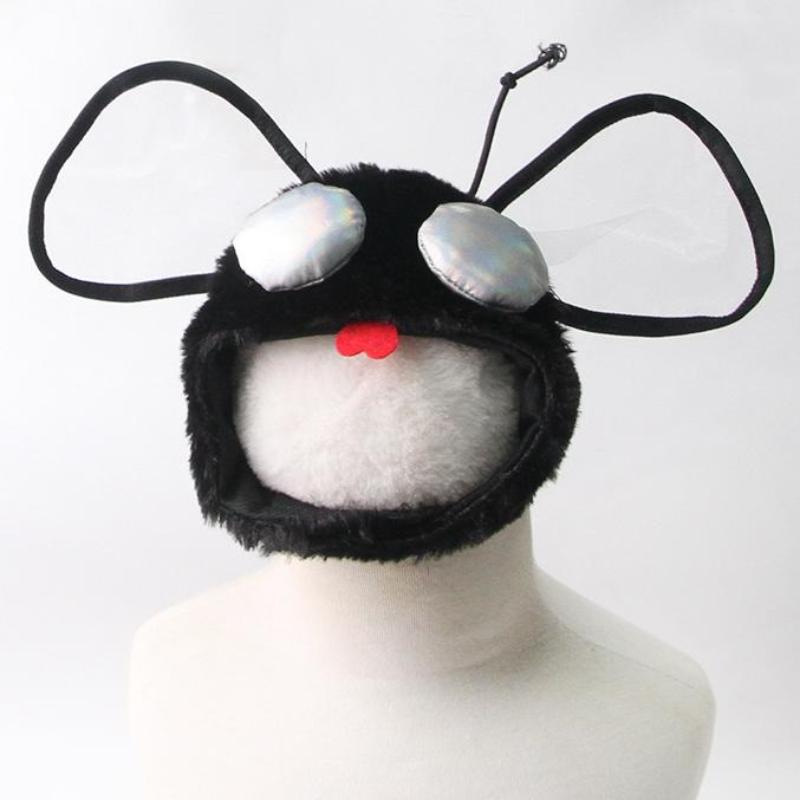 Funny Housefly Soft Pet Hat Fluffy Cute Transformation Outfit Cosplay Pet Kitten Dog Head Accessories Clothing Supplies