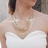 Aesthetic Leopard Print Necklace Chain Choker Detachable Collar Metal Triangular Scarf  Girls
