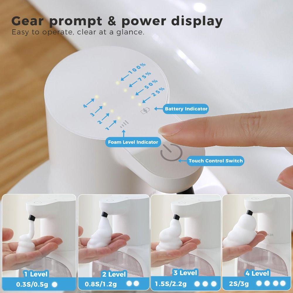 Automatic Foaming Soap Dispenser 500ml 4-Level Adjustable Smart Soap Dispenser Wall - Mounted Waterproof