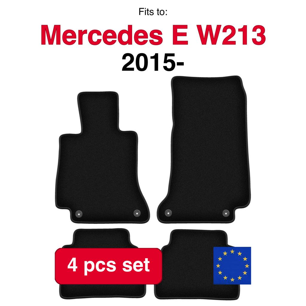Basic Velour Car Mats, For Mercedes E W213 Sedan, Wagon, Liftback, Coupe (2015-)