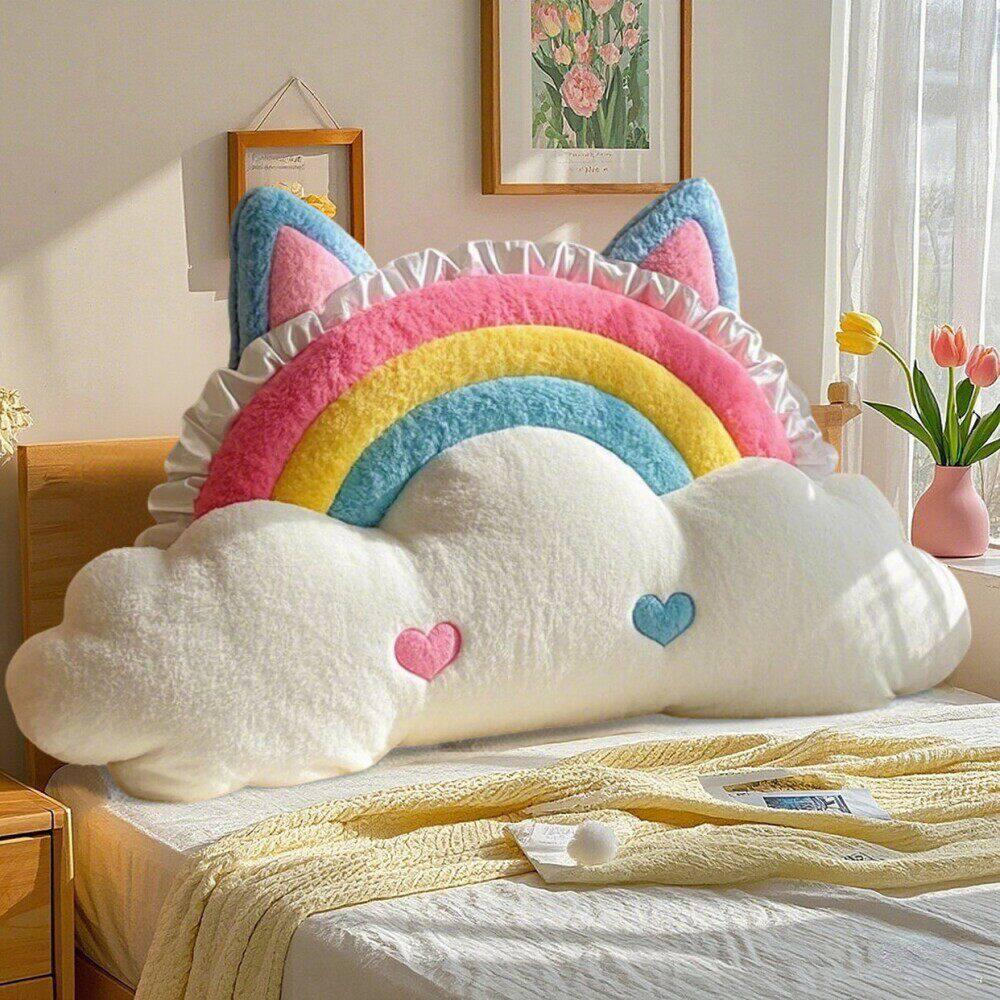 Cartoon Bedside Soft Upholstered Backrest Cushion for Children's Tatami or Girls' Bedroom, 2026 Anti-Collision Pillow.