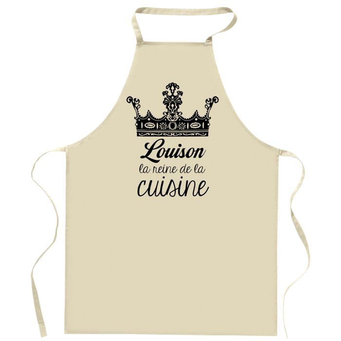 Tablier de cuisine - Louison Reine de la Cuisine - Impression bretonne - Coton robuste - Made in France