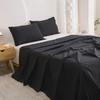 3-teiliges Schwarzes Wasserdichtes Bettlaken-Set, Hotel-Luxus Einfarbig Bettwäsche mit Wasserdichtem Kissenbezug, Heim Schlafzimmer Weiches Flaches Laken