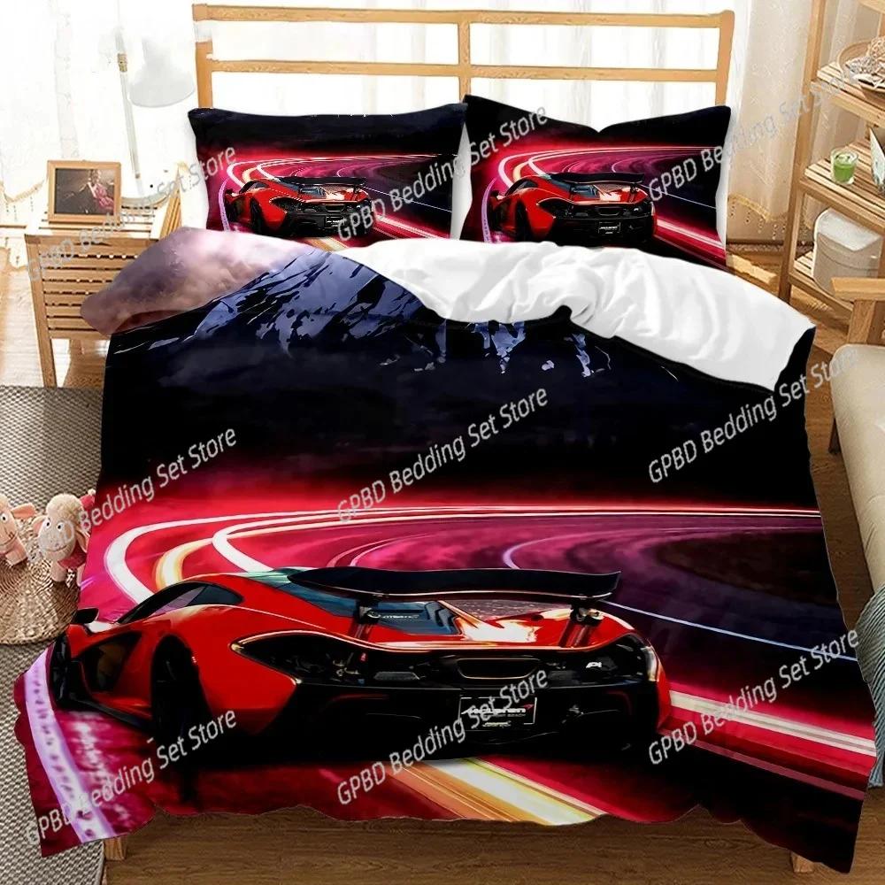 Comforter 3D Print Sports Car Bedding Set 3D Printed Suitable For Bedroom Kids Home Textile