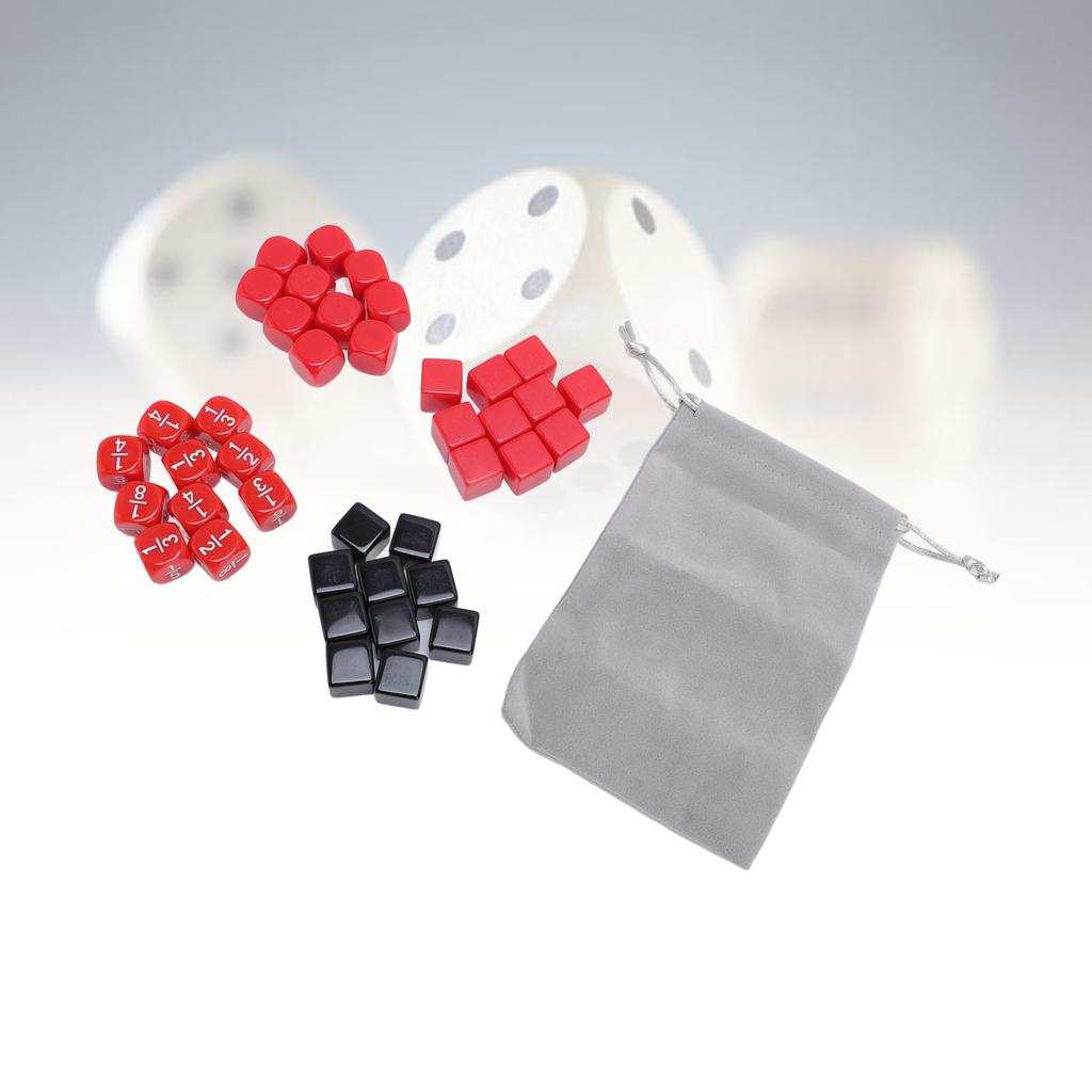 40pcs 6 Sided Dice 16mm Cube Classic Dice Set with Storage Bag for Education Games