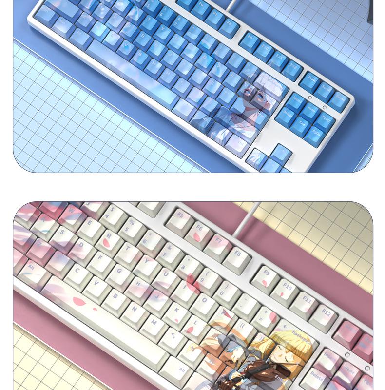 F87-Key Compact Silent Mechanical Gaming Keyboard for Girls - Customizable Design for Office and E-Sports