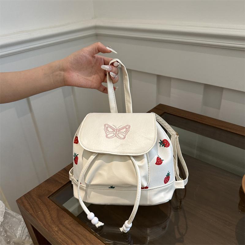 Backpack Girl 2025 Summer New Fashion Design Sense Niche Small Fresh Printing Light Cute Shopping Backpack