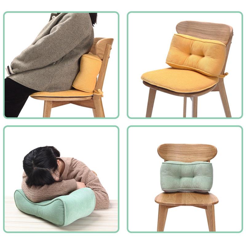 Japanese Corduroy PP Cotton Waist Pillow Car Backrest  Multi-functional Office Computer Chair Cushion Maternity Waist Pillow