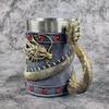Chinese Dragon Beer Mug - Large Capacity, Stainless Steel Liner, Retro Resin Design