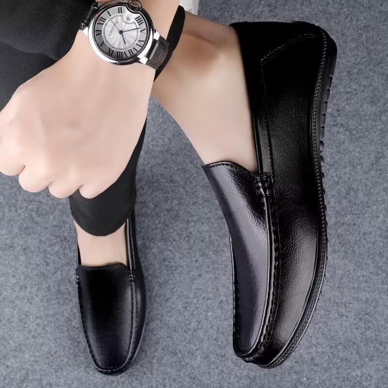 Man Boat Shoes Genuine Leather Mens Driving Loafers Stylish Summer Men Casual Shoes Comfy Moccasins Breathable Slip on Flats