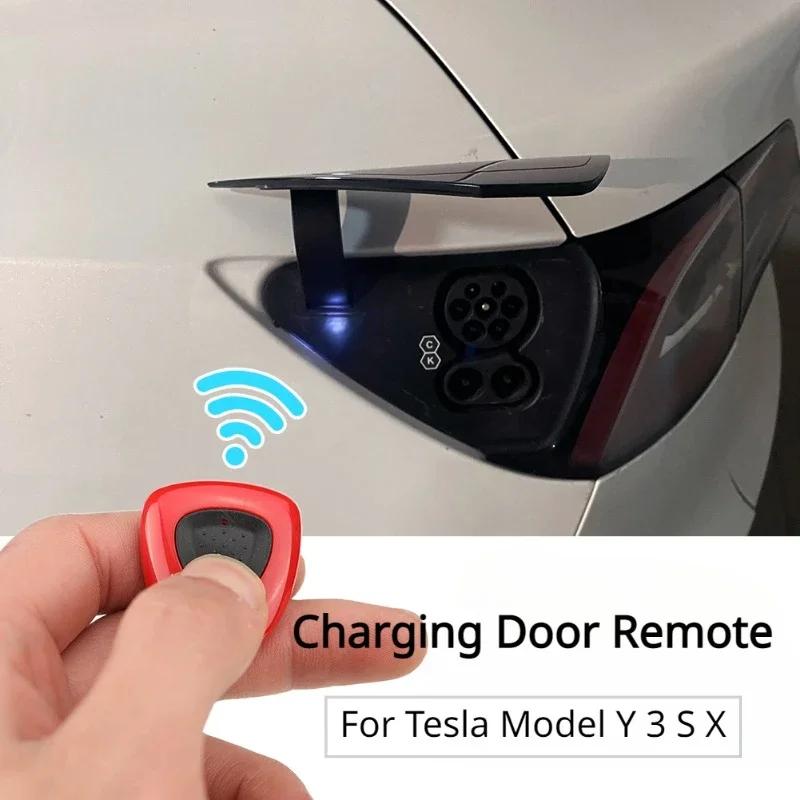 For Tesla Model 3 Y S X Remote Control of Charging Cover Open Button Charger Pile Opening Cover Port Key Chip Modely Accessories