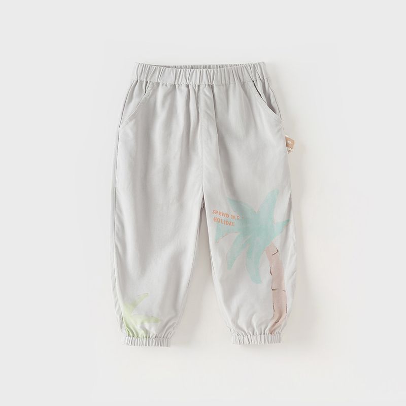 Dave & Bella Summer Boys  Antibacterial Anti Mosquito Pants Gray [Spot] 80((Recommended Height 73-80cm))