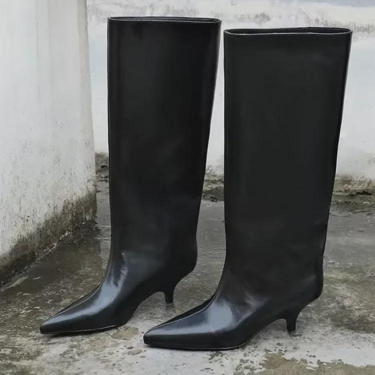 2025 Autumn/Winter French Retro Pointed Toe Kitten Heel Ankle Boots for Women