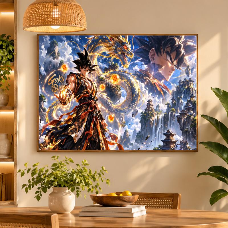 5D Diamond Painting Dragon Ball Goku DIY Full Drill Diamond Art Kit Home Decoration