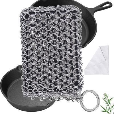 Edelstahlketten-Silikon-Reinigungsset für Stahltöpfe, Eisenpfannen