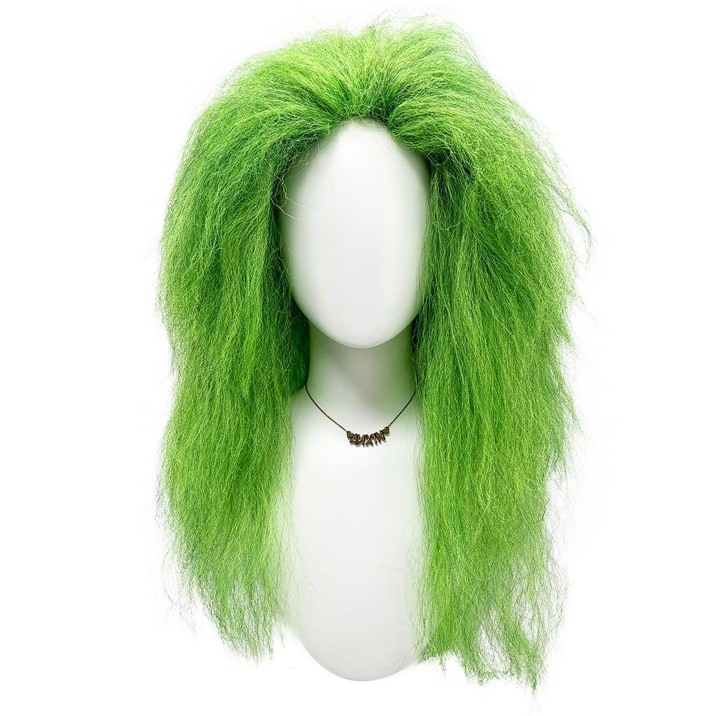 Green Press Long Straight Hair Chemical Fiber Synthetic Wig Festival Party Birthday Party Daily Ware