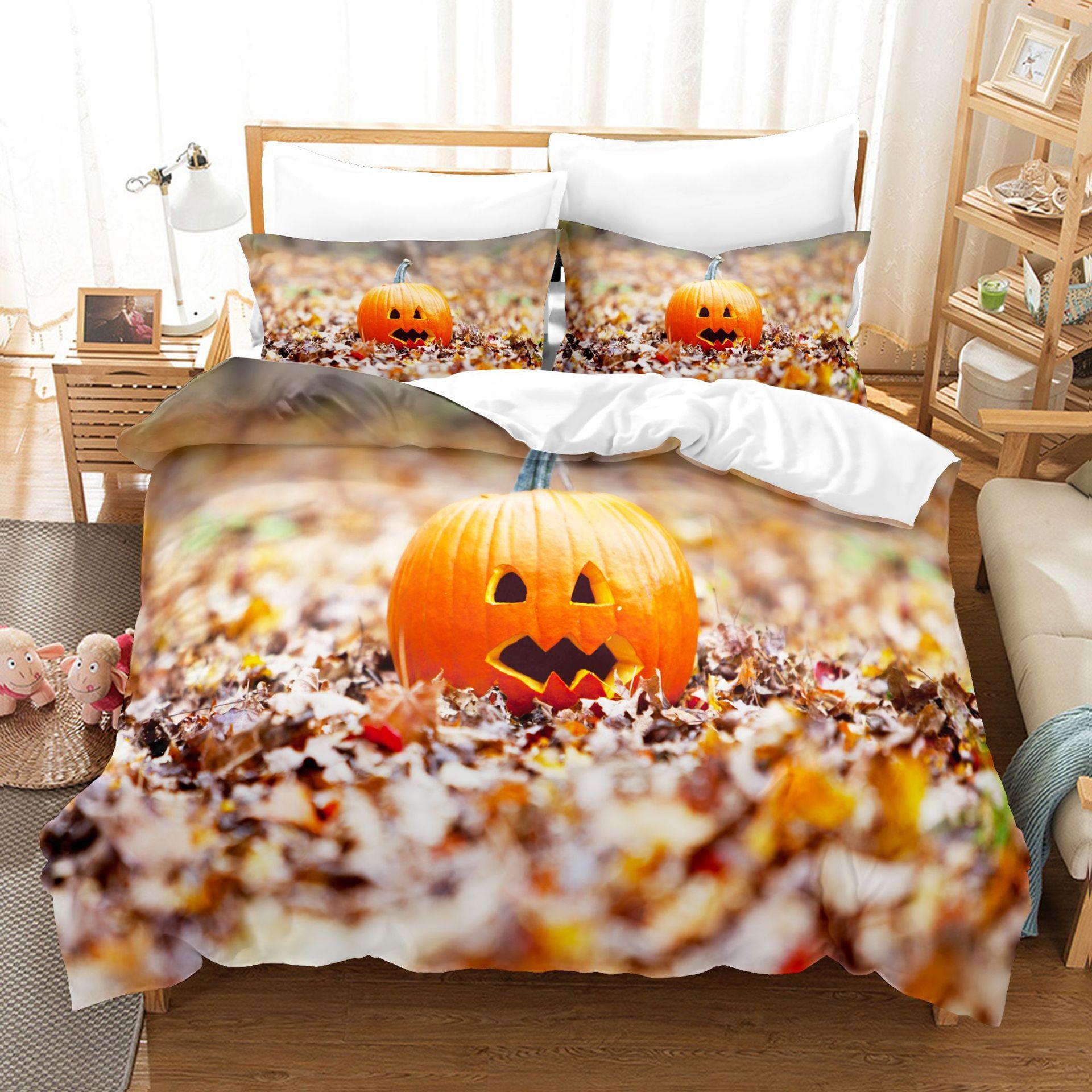 Halloween Holiday Duvet Cover Digital Printing 3D Three-Piece Set Children S Home Textiles 70 * 133