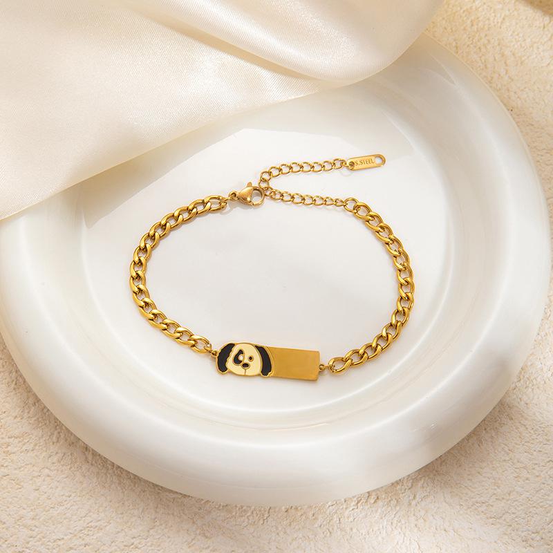 Stainless Steel Puppy Tag Bracelet: Stylish, Creative, and Versatile Light Luxury Jewelry