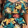 Large size print tight-fitting backless one-piece swimsuit bikini Large size bikini