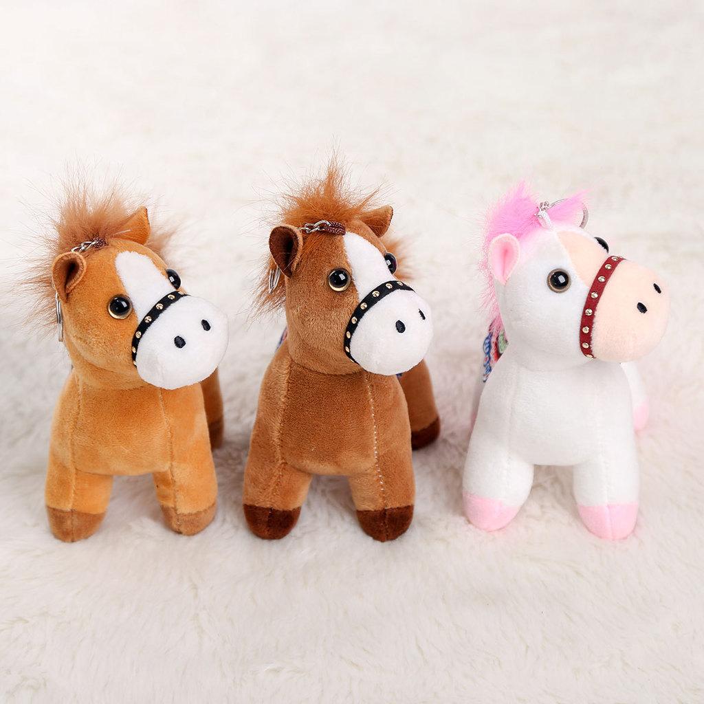 Plush Pony Keychain With Pp Cotton Filling For Girls Backpack Decor