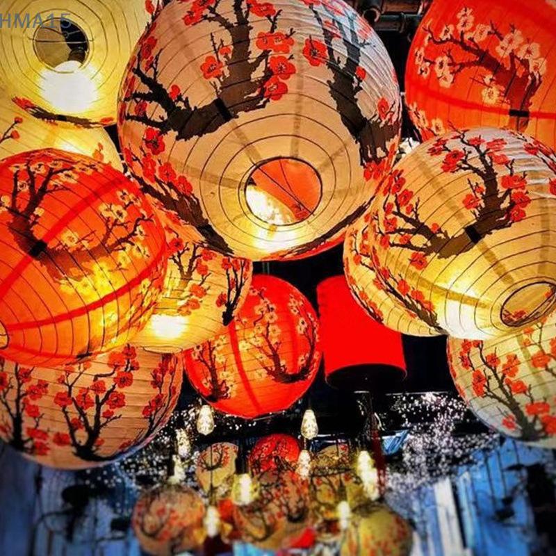 30/35cm Plum Blossom Round Paper Lantern Lamp Shade Chinese Antique Paper Lantern New Year Paper Lampshade Home Decor